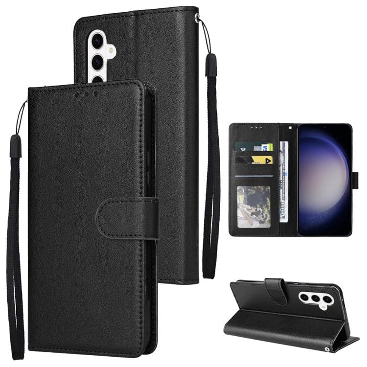 For Samsung Galaxy S26 5G 3-Card Slots Multifunctional Leather Phone Case(Black) - Immagine 1