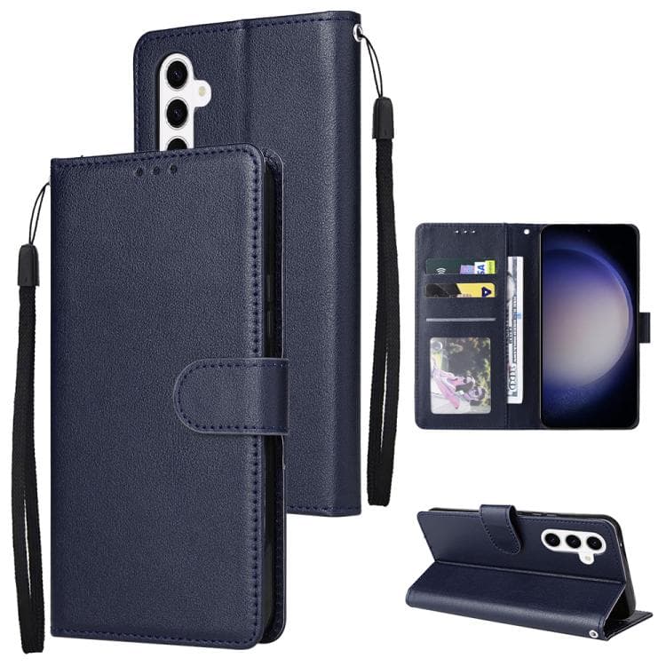For Samsung Galaxy S26 5G 3-Card Slots Multifunctional Leather Phone Case(Blue) - Immagine 1