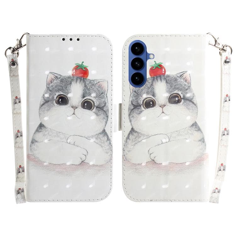 Custodia in pelle flip colorata 3D per Samsung Galaxy S26 5G (Gatto carino) - Immagine 1