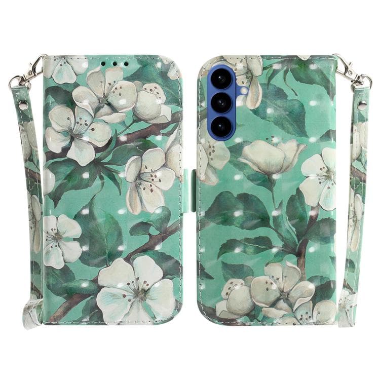 Per Samsung Galaxy S26 5G Custodia in Pelle Flip Colorata 3D (Fiore ad Acquerello) - Immagine 1