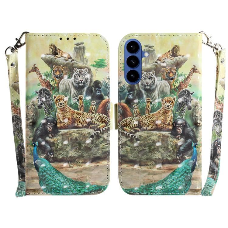 Per Samsung Galaxy S26 5G Custodia in Pelle Flip Colorata 3D (Zoo) - Immagine 1