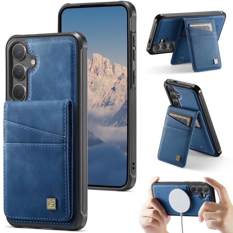 For Samsung Galaxy S26 5G AutSpace A12 MagSafe Magnetic RFID Card Bag Phone Case(Blue) - Immagine 1
