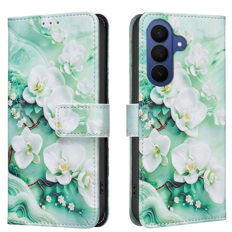For Samsung Galaxy S26 5G BF42 Color Painting Leather Phone Case(Pink Flower) - Immagine 1