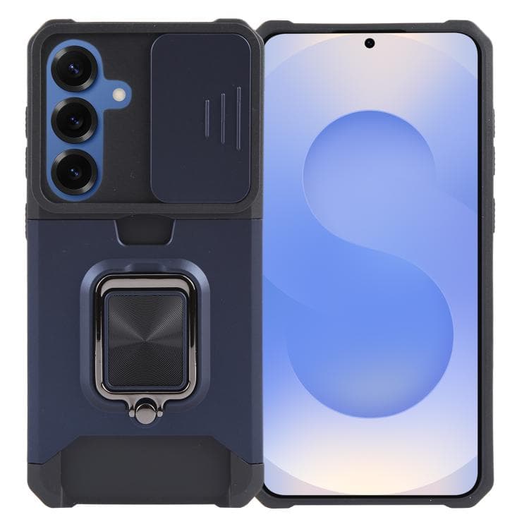 For Samsung Galaxy S26 5G Camera Shield Card Slot PC+TPU Phone Case(Blue) - Immagine 1