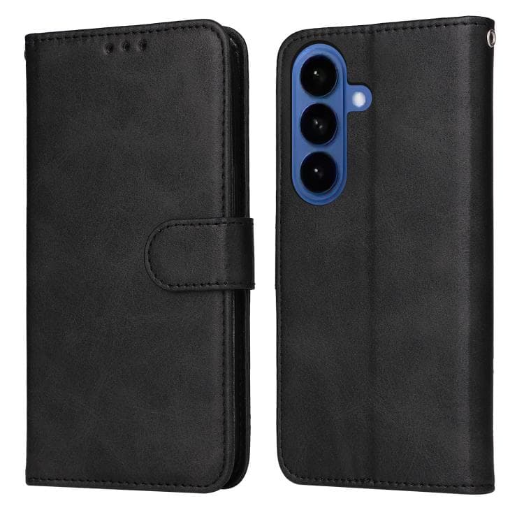 For Samsung Galaxy S26 5G Classic Calf Texture Flip Leather Phone Case(Black) - Immagine 1