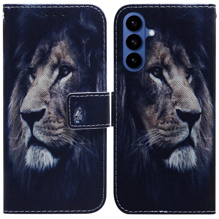 Per Samsung Galaxy S26 5G Custodia in Pelle con Disegno Colorato a Forma di Leone - Immagine 1