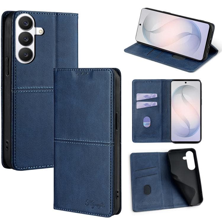 For Samsung Galaxy S26 5G Cow Texture Magnetic Leather Phone Case(Blue) - Immagine 1