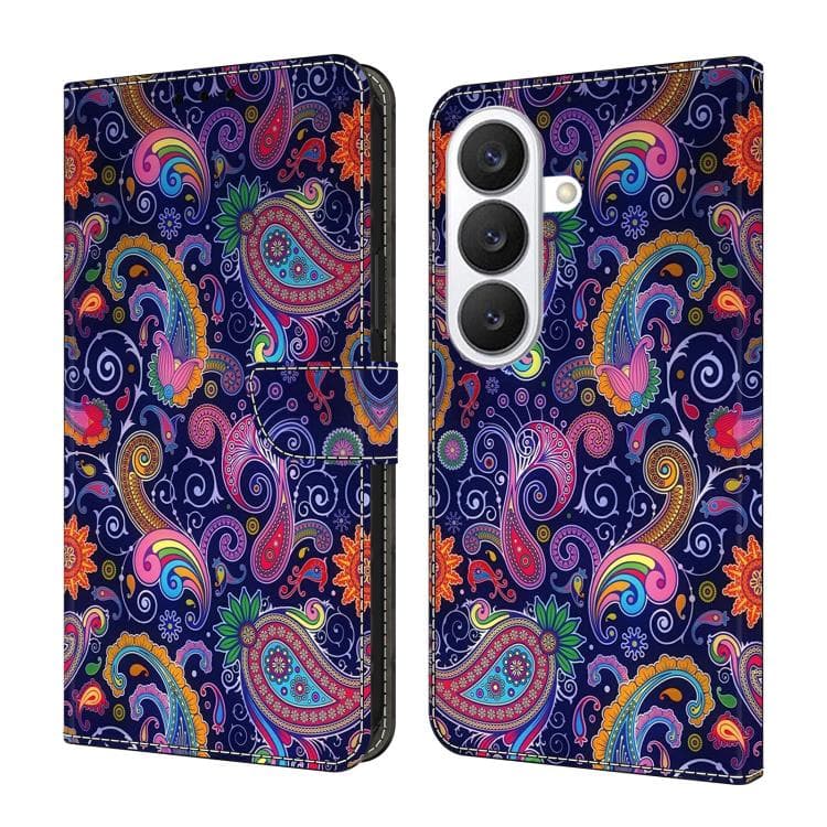 For Samsung Galaxy S26 5G Crystal-Like Painted Vegan Leather Phone Case(Ethnic Vines) - Immagine 1