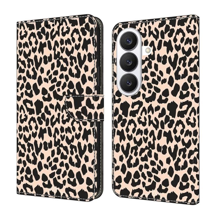 For Samsung Galaxy S26 5G Crystal-Like Painted Vegan Leather Phone Case(Leopard Print) - Immagine 1