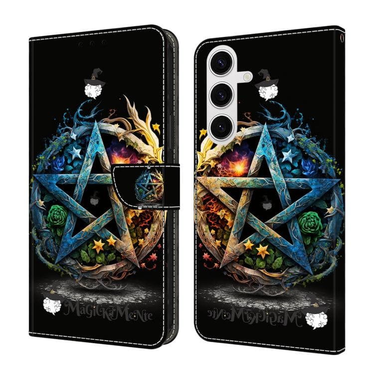 For Samsung Galaxy S26 5G Crystal-Like Painted Vegan Leather Phone Case(Pentagram) - Immagine 1