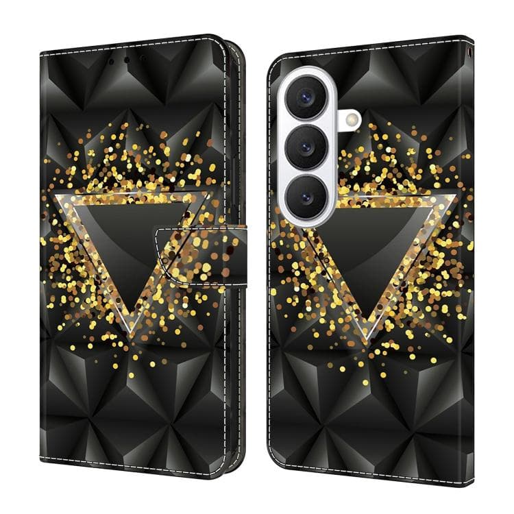 For Samsung Galaxy S26 5G Crystal-Like Painted Vegan Leather Phone Case(Rhombus) - Immagine 1