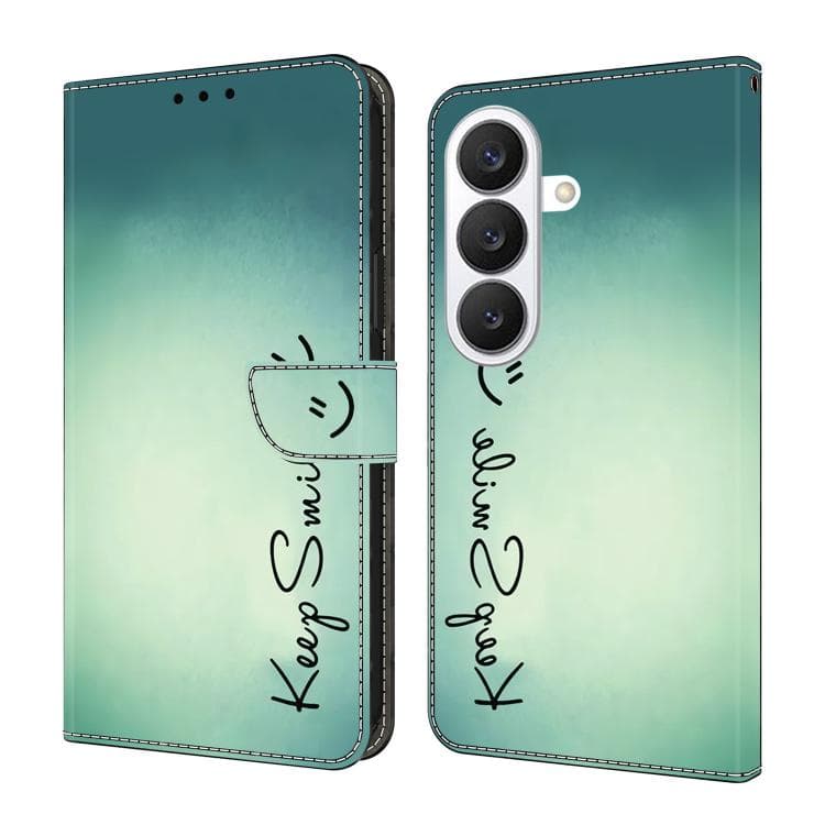 For Samsung Galaxy S26 5G Crystal-Like Painted Vegan Leather Phone Case(Smile) - Immagine 1