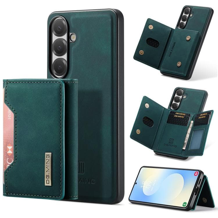 For Samsung Galaxy S26 5G DG.MING M2 Series 3-Fold Multi Card Bag + Magnetic Phone Case(Green) - Immagine 1
