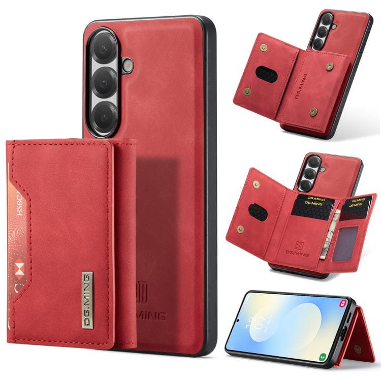 For Samsung Galaxy S26 5G DG.MING M2 Series 3-Fold Multi Card Bag + Magnetic Phone Case(Red) - Immagine 1