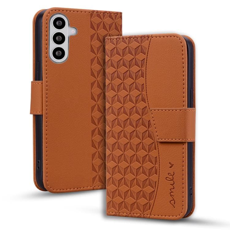 For Samsung Galaxy S26 5G Diamond Buckle Leather Phone Case with Lanyard(Brown) - Immagine 1