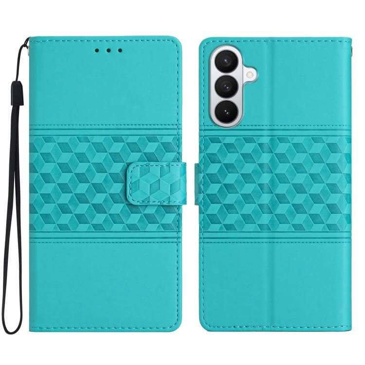 Custodia in pelle con texture a diamante per Samsung Galaxy S26 5G (Blu) - Immagine 1
