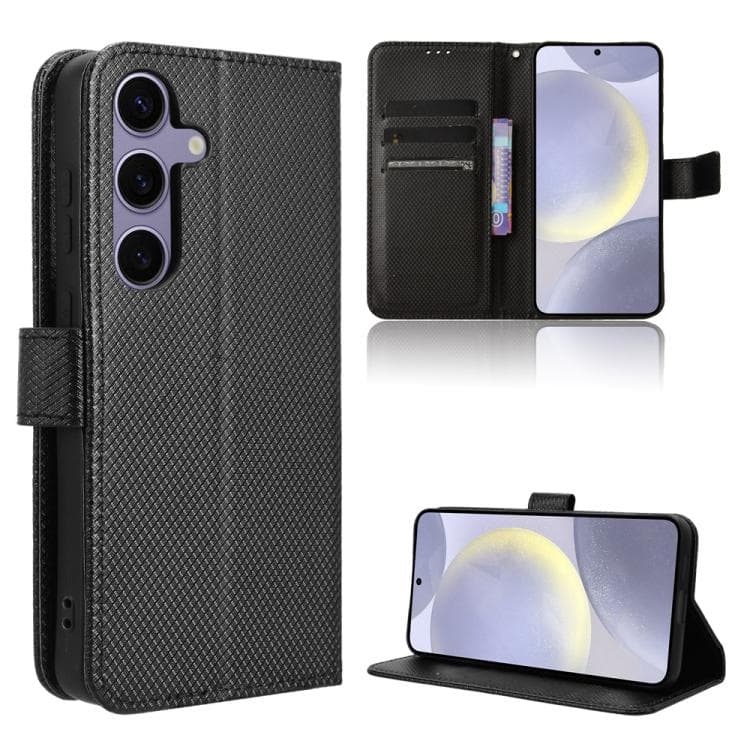 For Samsung Galaxy S26 5G Diamond Texture Leather Phone Case(Black) - Immagine 1