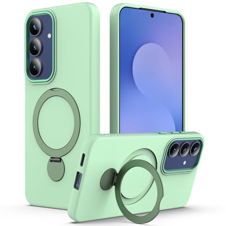 For Samsung Galaxy S26 5G Gen1.5 Pivot Ring Holder TPU Hybrid PC Phone Case(Green) - Immagine 1