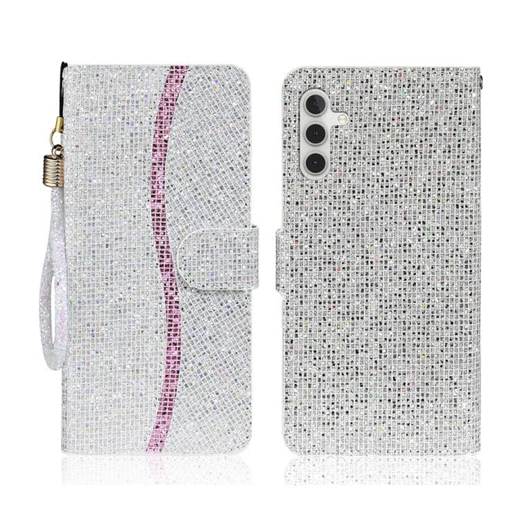 For Samsung Galaxy S26 5G Glitter Powder Filp Leather Phone Case(Silver) - Immagine 1