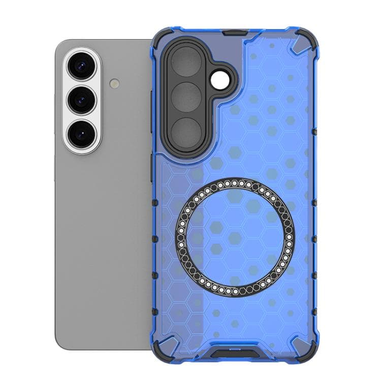 Custodia antiurto per Samsung Galaxy S26 5G con anello magnetico a nido d'ape (Blu) - Immagine 1