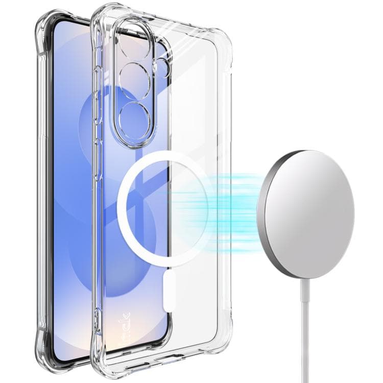 For Samsung Galaxy S26 5G imak Magnetic Shockproof Airbag TPU Phone Case(Transparent) - Immagine 1