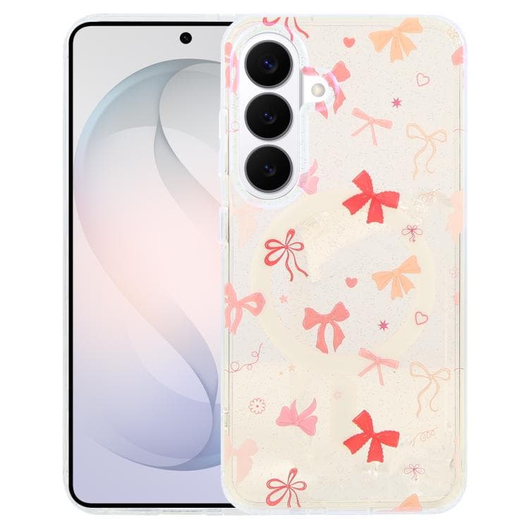For Samsung Galaxy S26 5G IMD Blue Light Jungle Series Magnetic Phone Case(Pink Knot) - Immagine 1