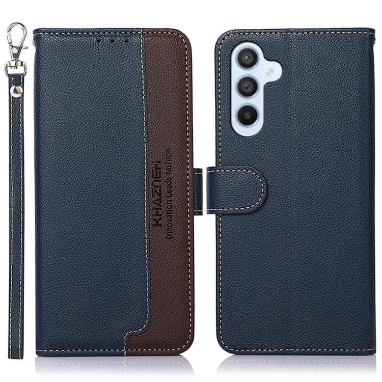 For Samsung Galaxy S26 5G KHAZNEH Litchi Texture Leather RFID Phone Case(Blue) - Immagine 1