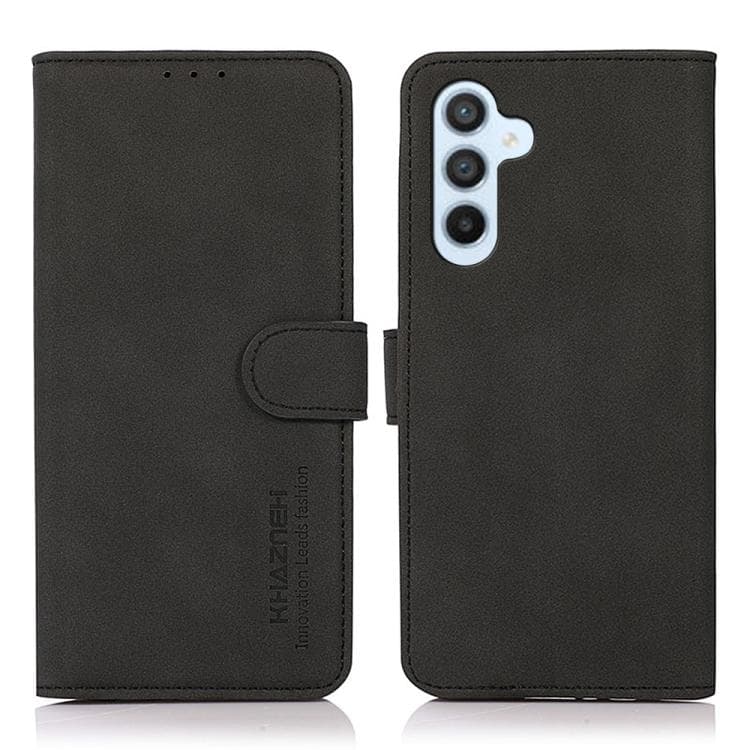 Fondina per telefono in pelle con texture opaca KHAZNEH per Samsung Galaxy S26 5G (Nero) - Immagine 1
