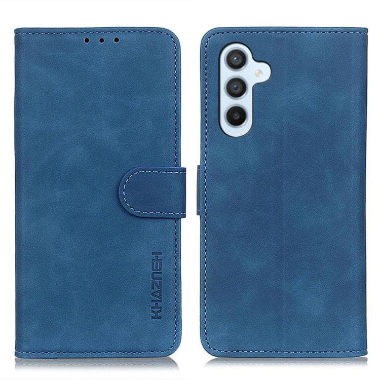 Per Samsung Galaxy S26 5G KHAZNEH Custodia in Pelle Orizzontale con Texture Retro (Blu) - Immagine 1