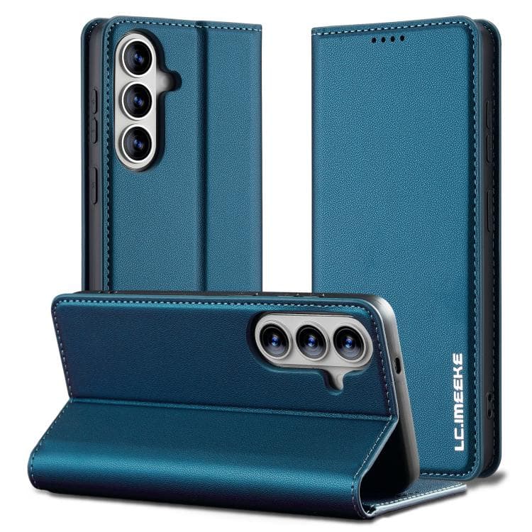 For Samsung Galaxy S26 5G LC.IMEEKE L1 Series Frosted Fine Texture PU Phone Case(Blue) - Immagine 1