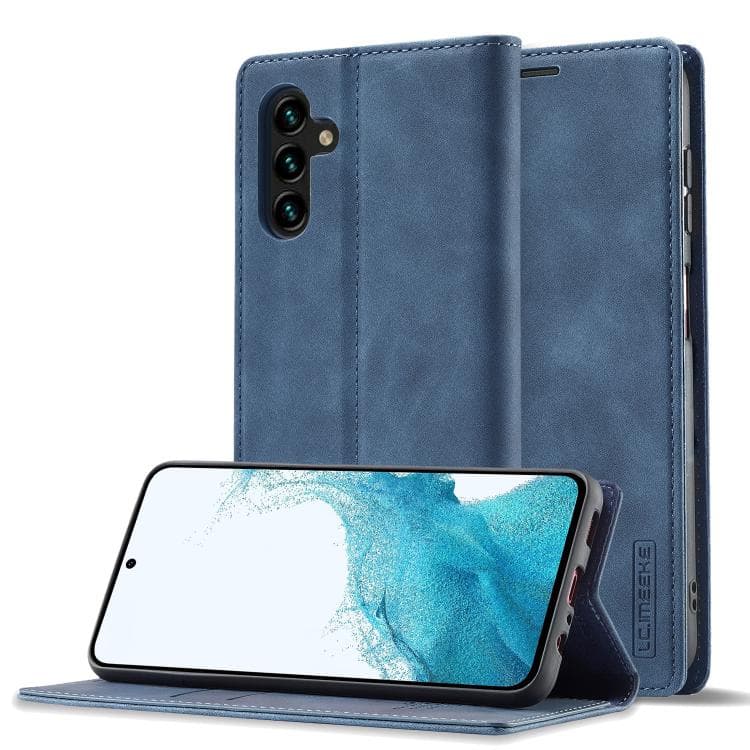 For Samsung Galaxy S26 5G LC.IMEEKE Strong Magnetism Microfiber Leather Phone Case(Blue) - Immagine 1