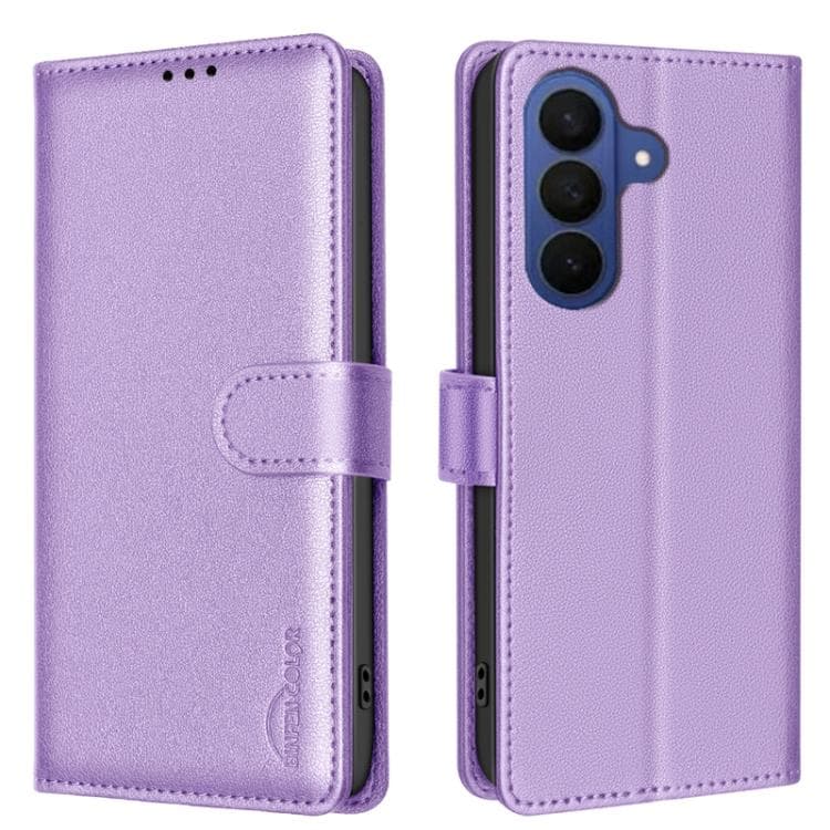 For Samsung Galaxy S26 5G Litchi Texture RFID Anti-theft Leather Phone Case(Purple) - Immagine 1