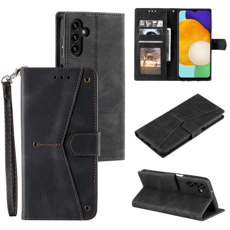 For Samsung Galaxy S26 5G Nail Skin Feel Stitching Calf Texture Leather Phone Case(Black) - Immagine 1