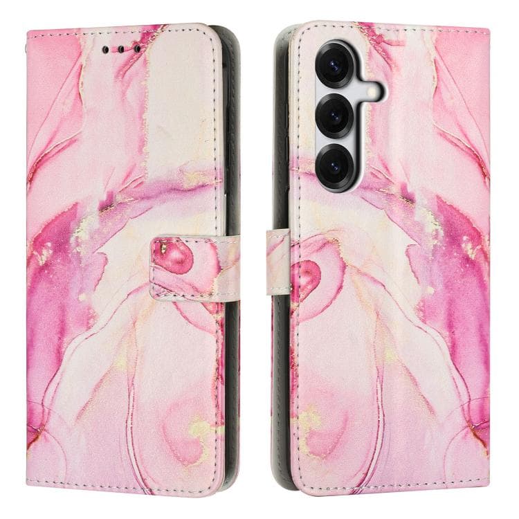 For Samsung Galaxy S26 5G Painted Marble Pattern Leather Phone Case(Rose Gold) - Immagine 1