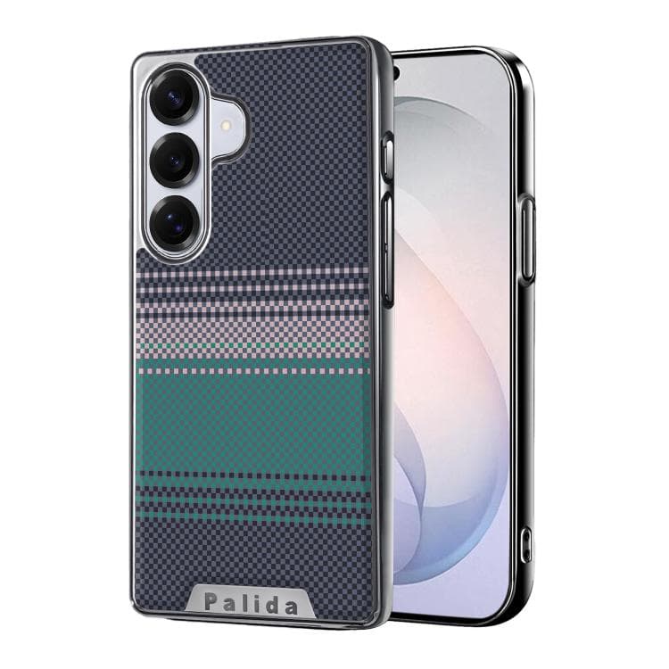 For Samsung Galaxy S26 5G Palida Electroplated Kevlar Texture Shockproof Phone Case(Green) - Immagine 1