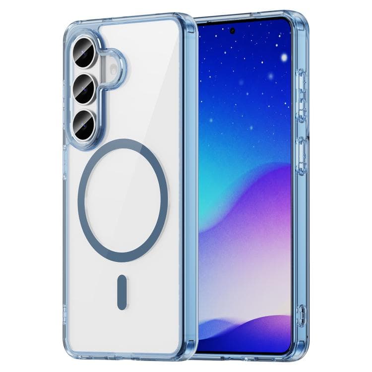 For Samsung Galaxy S26 5G PC Hybrid TPU Airbag Shockproof MagSafe Phone Case(Transparent Blue) - Immagine 1