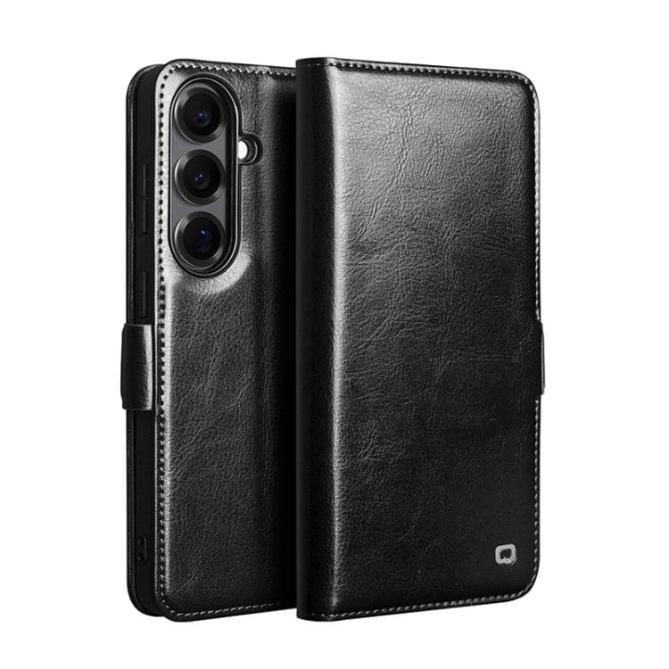 For Samsung Galaxy S26 5G QIALINO Classic 103 Buckle Genuine Leather Phone Case(Black) - Immagine 1