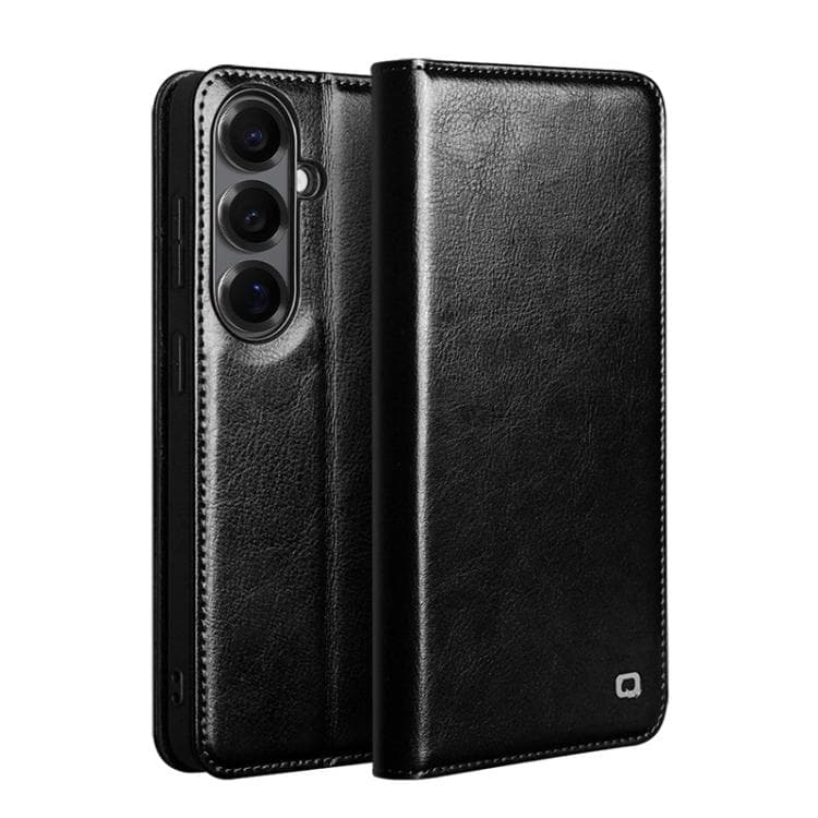For Samsung Galaxy S26 5G QIALINO Genuine Leather Phone Case(Black) - Immagine 1