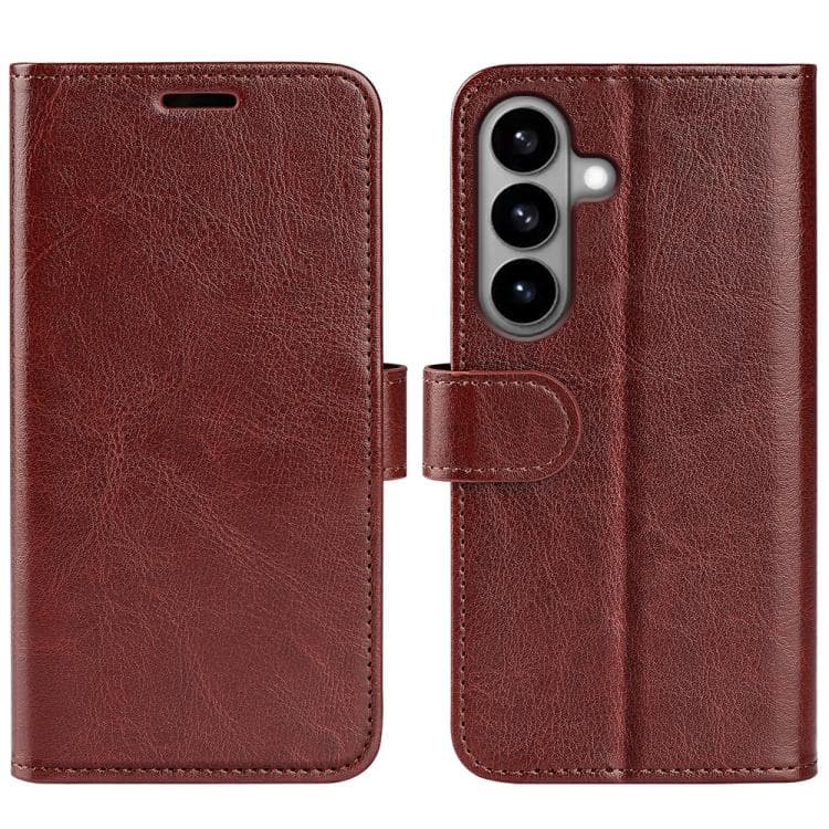 For Samsung Galaxy S26 5G R64 Texture Horizontal Flip Leather Phone Case(Brown)