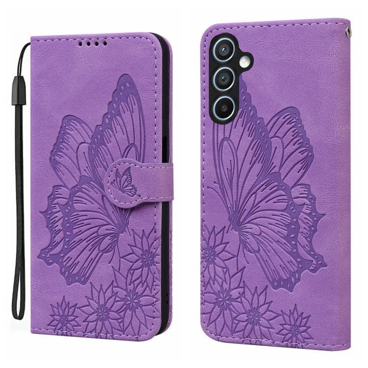 For Samsung Galaxy S26 5G Retro Skin Feel Butterflies Embossing Horizontal Flip Leather Phone Case(Purple) - Immagine 1