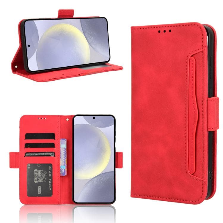 For Samsung Galaxy S26 5G Skin Feel Calf Texture Card Slots Leather Phone Case(Red) - Immagine 1