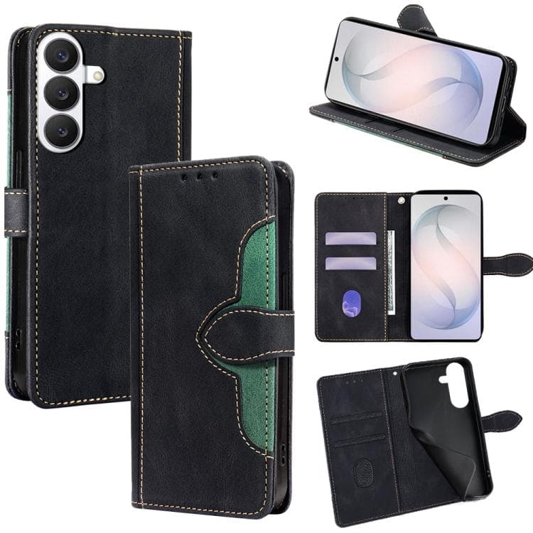 For Samsung Galaxy S26 5G Skin Feel Magnetic Buckle Leather Phone Case(Black) - Immagine 1