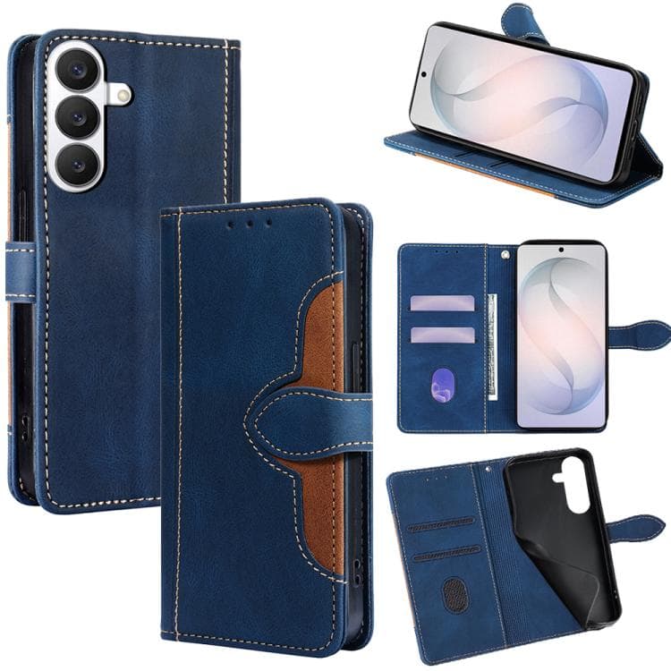 For Samsung Galaxy S26 5G Skin Feel Magnetic Buckle Leather Phone Case(Blue) - Immagine 1
