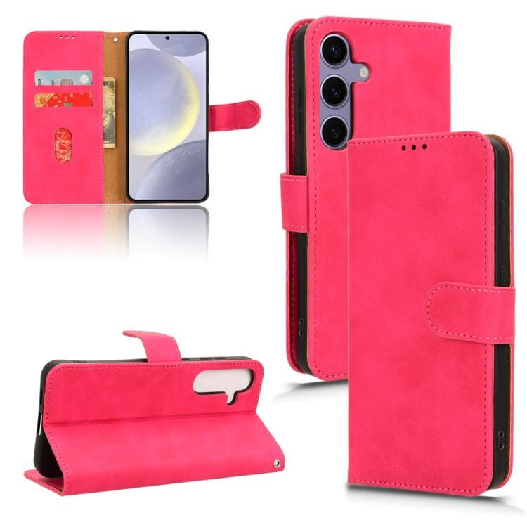 For Samsung Galaxy S26 5G Skin Feel Magnetic Flip Leather Phone Case(Rose Red) - Immagine 1