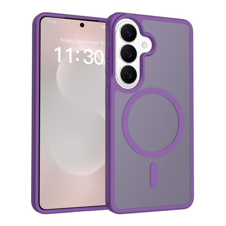 For Samsung Galaxy S26 5G Skin Feel TPU Hybrid PC MagSafe Phone Case(Purple) - Immagine 1