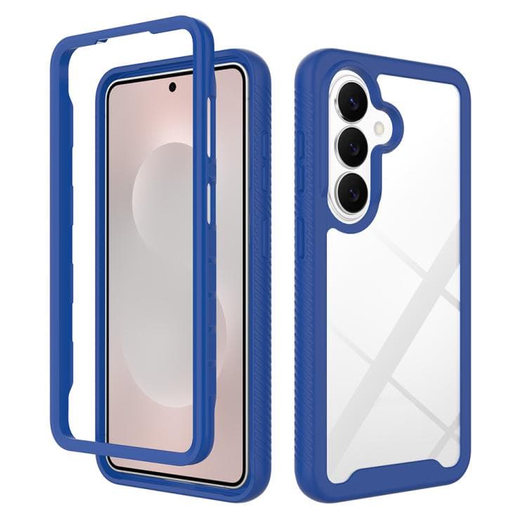 For Samsung Galaxy S26 5G Starry Sky Solid Color Shockproof TPU Clear PC Phone Case(Dark Blue) - Immagine 1