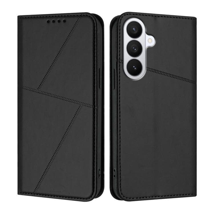 For Samsung Galaxy S26 5G Strong Magnetic Frosted Flip Leather Phone Case(Black) - Immagine 1