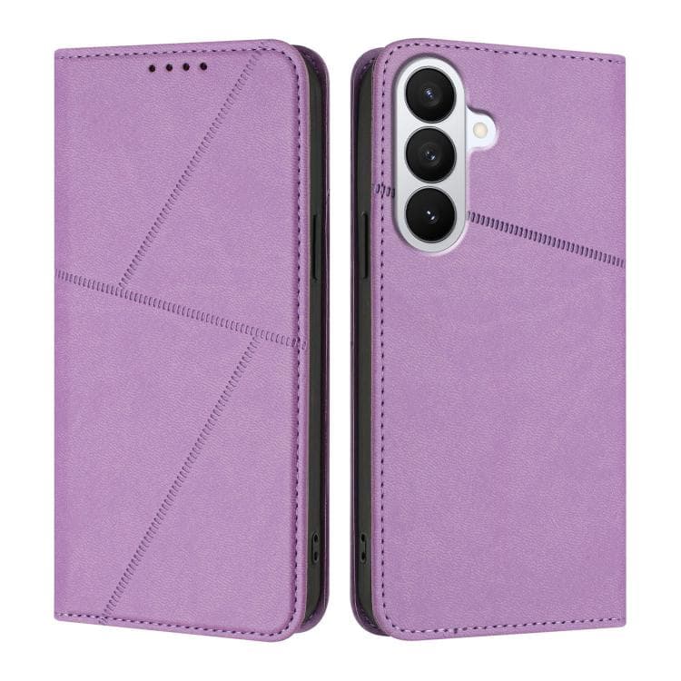 For Samsung Galaxy S26 5G Strong Magnetic Frosted Flip Leather Phone Case(Light Purple) - Immagine 1