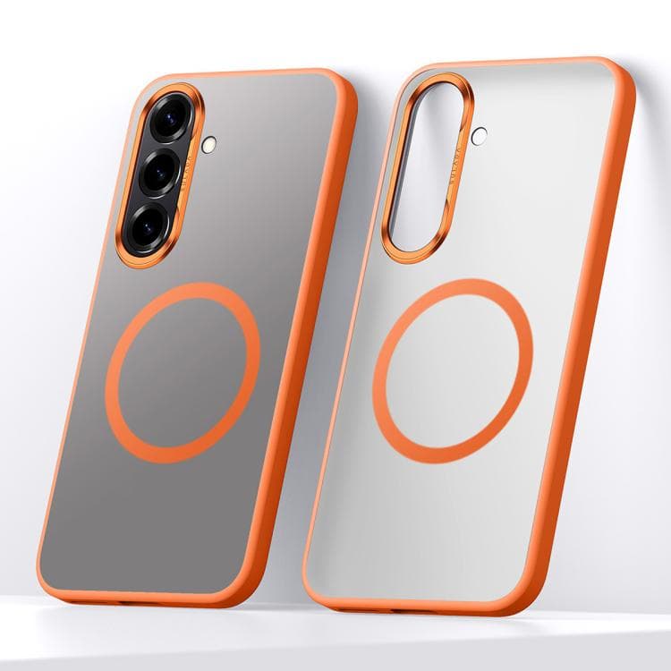 For Samsung Galaxy S26 5G SULADA Light Sand MagSafe Magnetic PC Hybrid TPU Phone Case(Orange) - Immagine 1