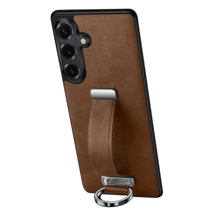 For Samsung Galaxy S26 5G SULADA PC Hybrid Leather Texture Skin Feel Shockproof Phone Case(Brown) - Immagine 1